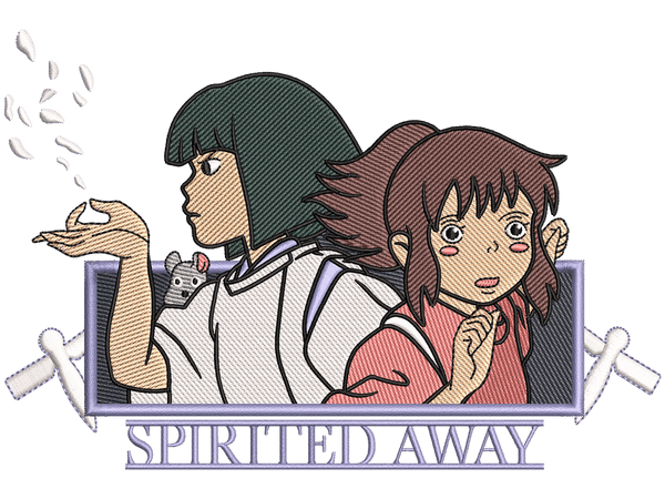 Anime-Inspired Spirited Away Embroidery Design File main image - This anime embroidery designs files featuring Spirited Away from Studio Ghibli. Digital download in DST & PES formats. High-quality machine embroidery patterns by EmbroPlex.