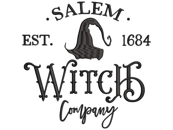 Witch Company Embroidery Design File main image - This embroidery designs files featuring Witch Company from Halloween. Digital download in DST & PES formats. High-quality machine embroidery patterns by EmbroPlex.