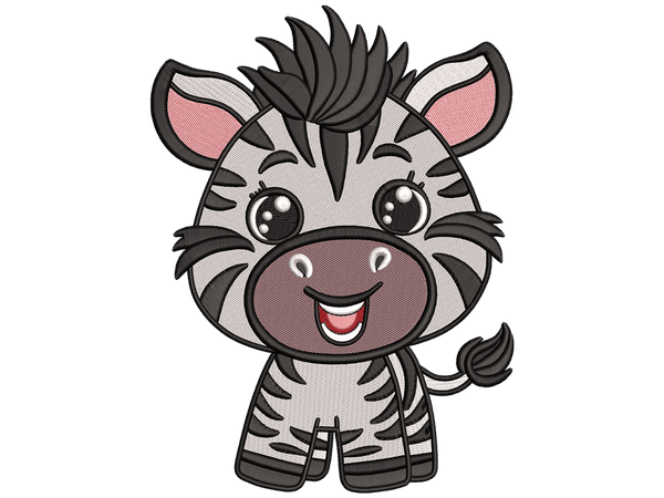 Lovely Kawaii Zebra Embroidery Design File Compatible with All Embroidery Machines