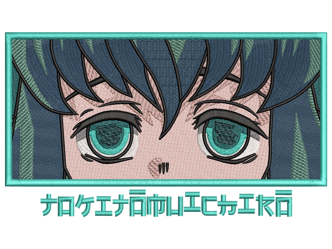 Anime-Inspired Muichiro Tokito Embroidery Design File main image - This anime embroidery designs files featuring Muichiro Tokito from Demon Slayer. Digital download in DST & PES formats. High-quality machine embroidery patterns by EmbroPlex.